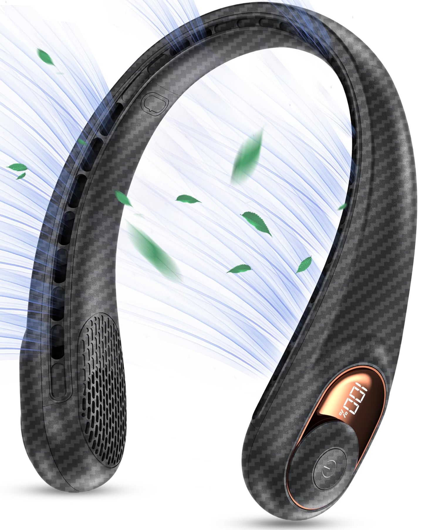 KIDEE Neck Fan, Bladeless Neck Fans Portable Rechargeable, Upgrade 360° Airflow, 3 Speeds, Headphone Design, 4000mAh Battery Operated Personal Wearable Fan Hands Free for Travel Indoor Outdoor