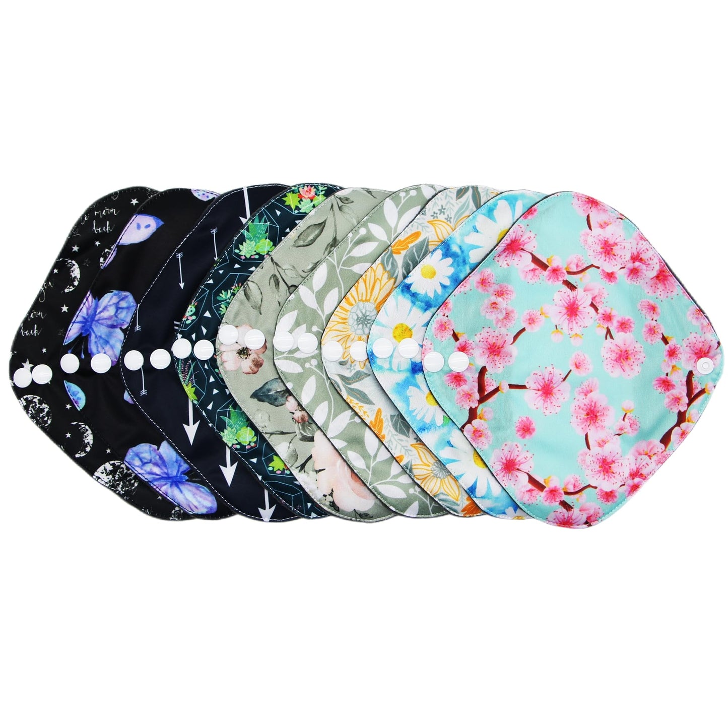 Large Random Prints Reusable Cloth Menstrual Pads Waterproof Sanitary Pads (5randompads)