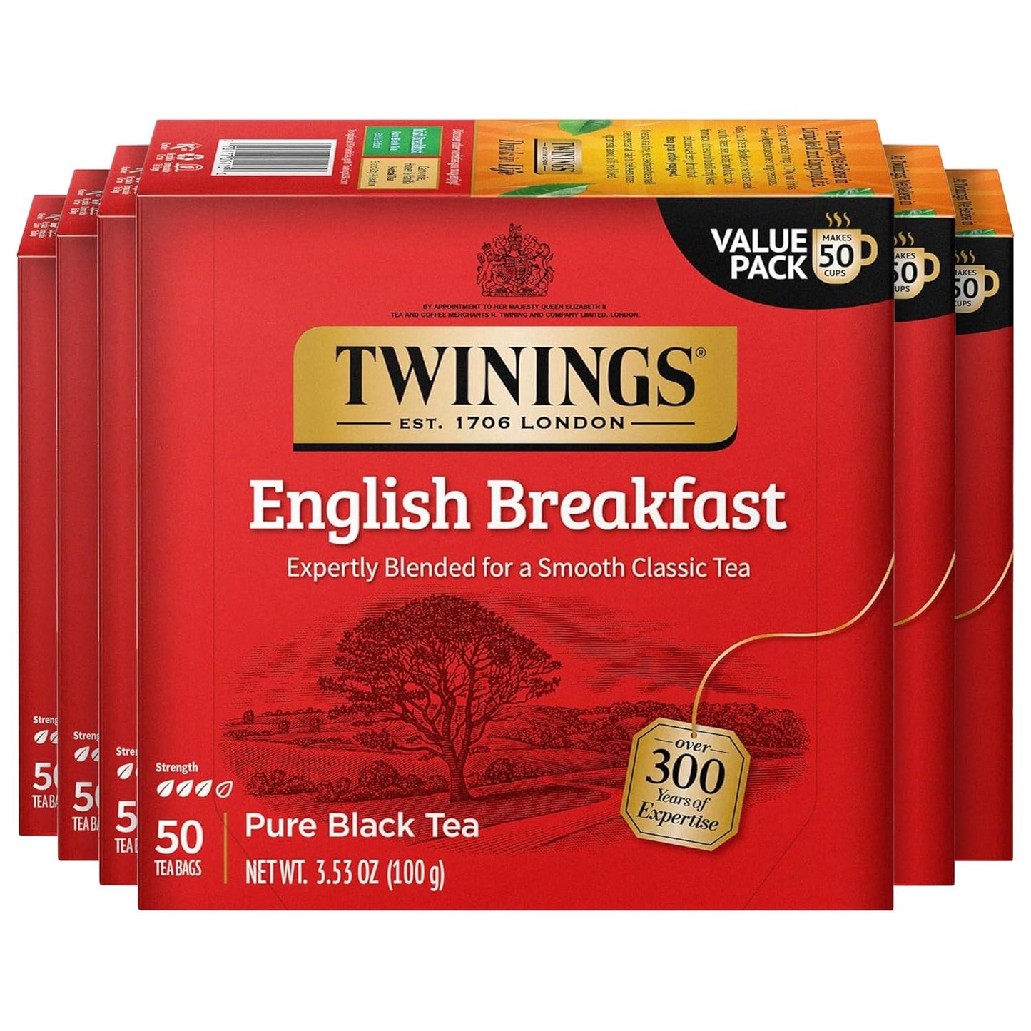 Twinings Pure Green Tea Individually Wrapped Bags, 100 Count (Pack of 1), Smooth & Refreshing, Caffeinated, Enjoy Hot or Iced, 100 Teabags