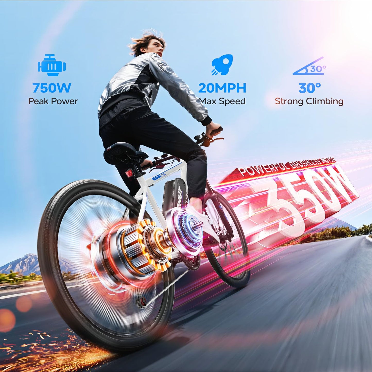 QNUT Electric Bike for Adults with Peak 1000W Motor 26" Victor Mountain Lightweight Ebike, 10.4Ah/7.8Ah Removable Battery Up to 40-60 Miles, 22MPH E Bike Commuter E-MTB for Teens, UL 2849 Certified