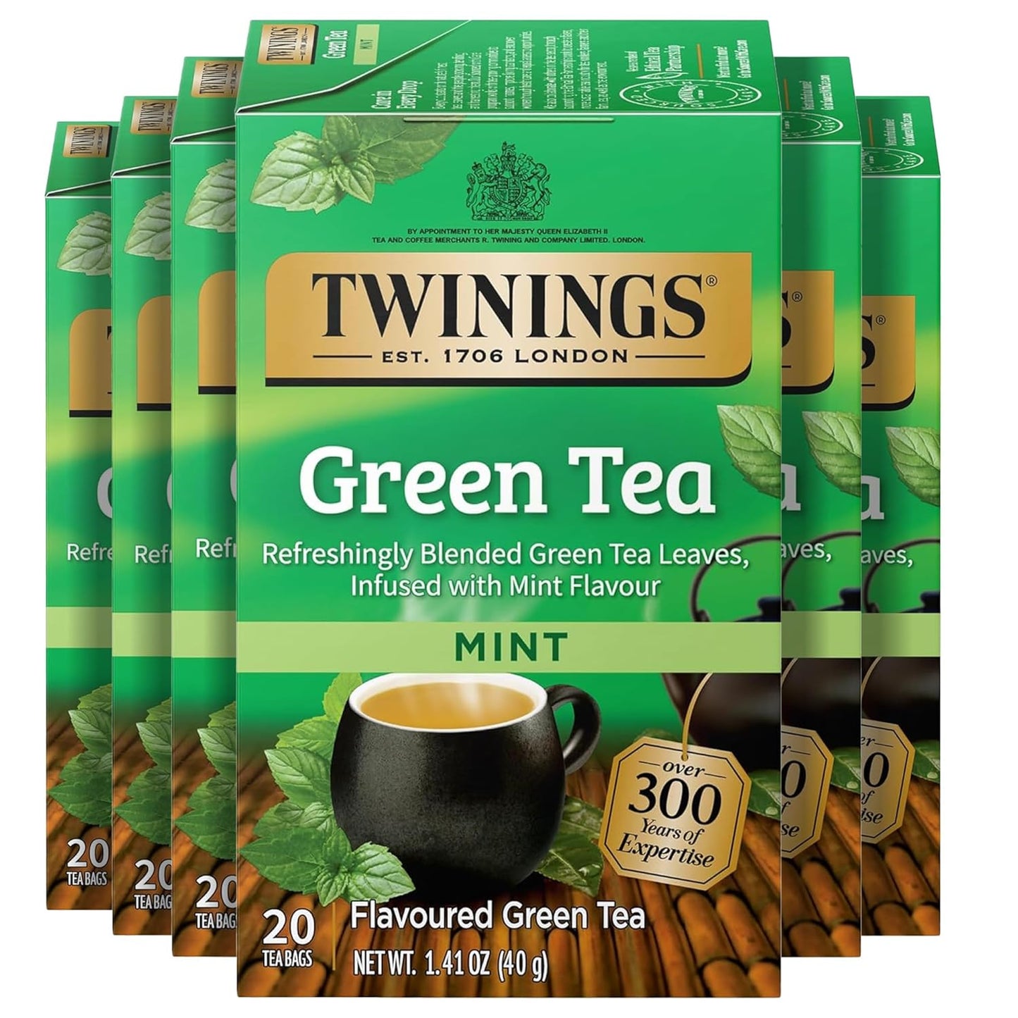 Twinings Pure Green Tea Individually Wrapped Bags, 100 Count (Pack of 1), Smooth & Refreshing, Caffeinated, Enjoy Hot or Iced, 100 Teabags