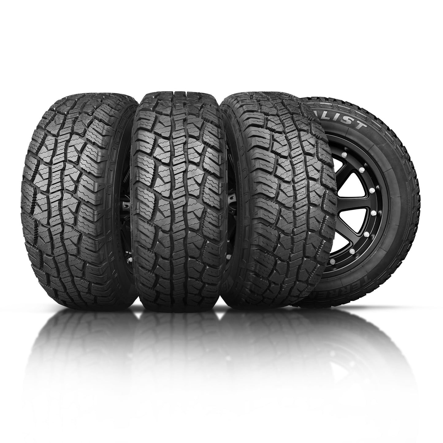 Set of 4 (FOUR) Finalist Terreno A/T LT245/75R16 120/116S10 Ply Load Range E Light Truck All Season All Terrain Tires 245/75/16 (Tire Only) + 3 Year Road Hazard Warranty Included 245/75/16