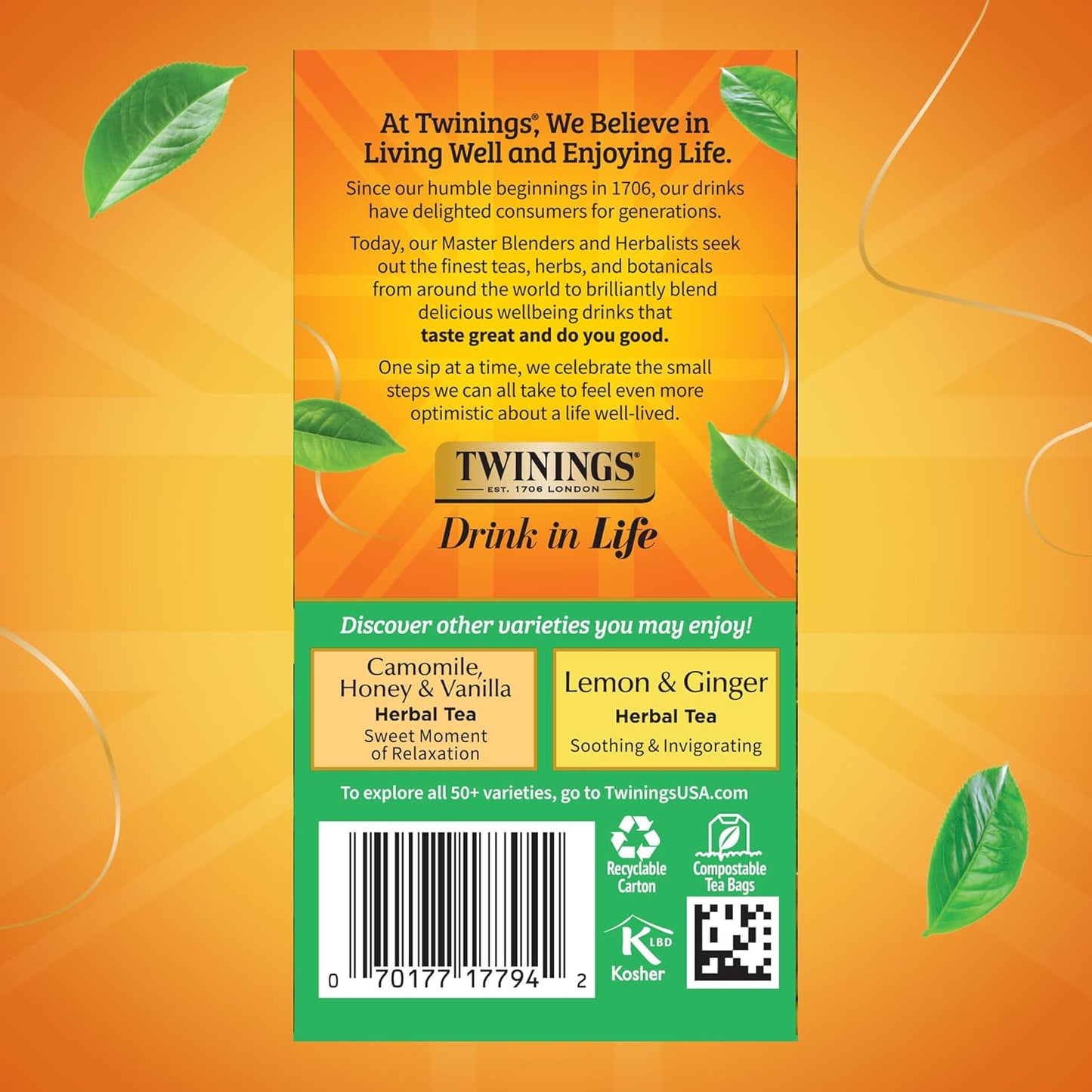 Twinings Pure Green Tea Individually Wrapped Bags, 100 Count (Pack of 1), Smooth & Refreshing, Caffeinated, Enjoy Hot or Iced, 100 Teabags