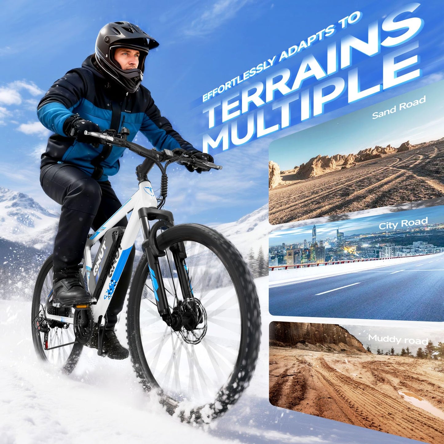 QNUT Electric Bike for Adults with Peak 1000W Motor 26" Victor Mountain Lightweight Ebike, 10.4Ah/7.8Ah Removable Battery Up to 40-60 Miles, 22MPH E Bike Commuter E-MTB for Teens, UL 2849 Certified