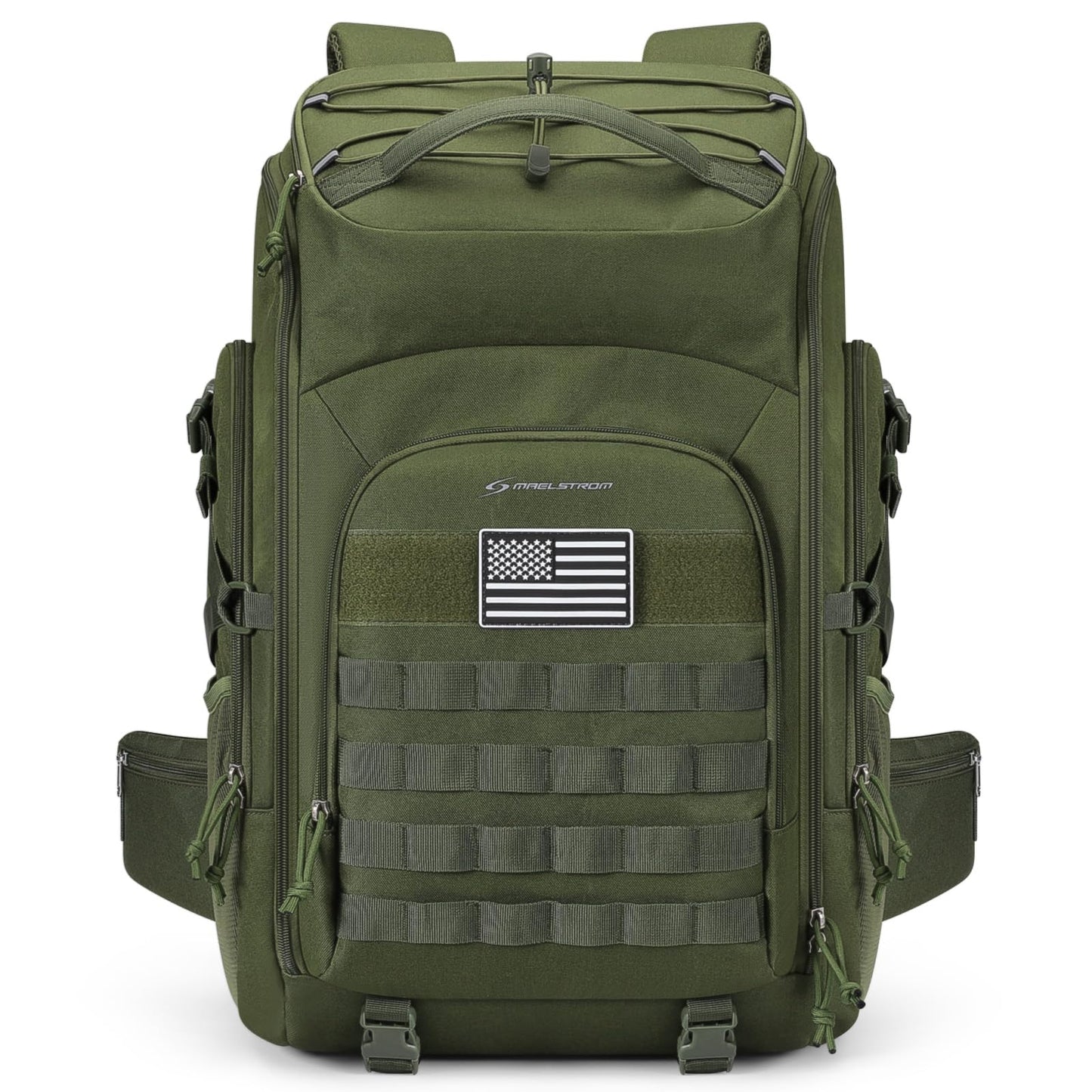 Maelstrom Tactical Backpack for Men, Water Resistant 40L Military Backpack, for Hiking, Camping, Gym with Molle System (Khaki)