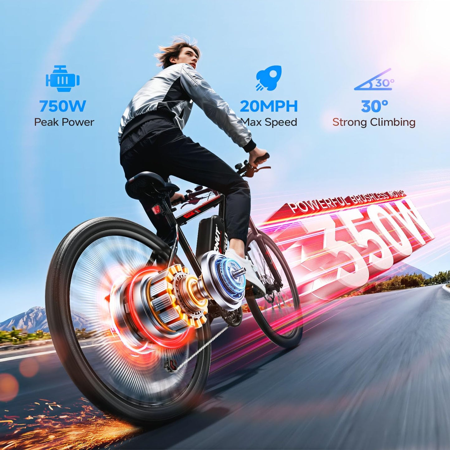 QNUT Electric Bike for Adults with Peak 1000W Motor 26" Victor Mountain Lightweight Ebike, 10.4Ah/7.8Ah Removable Battery Up to 40-60 Miles, 22MPH E Bike Commuter E-MTB for Teens, UL 2849 Certified