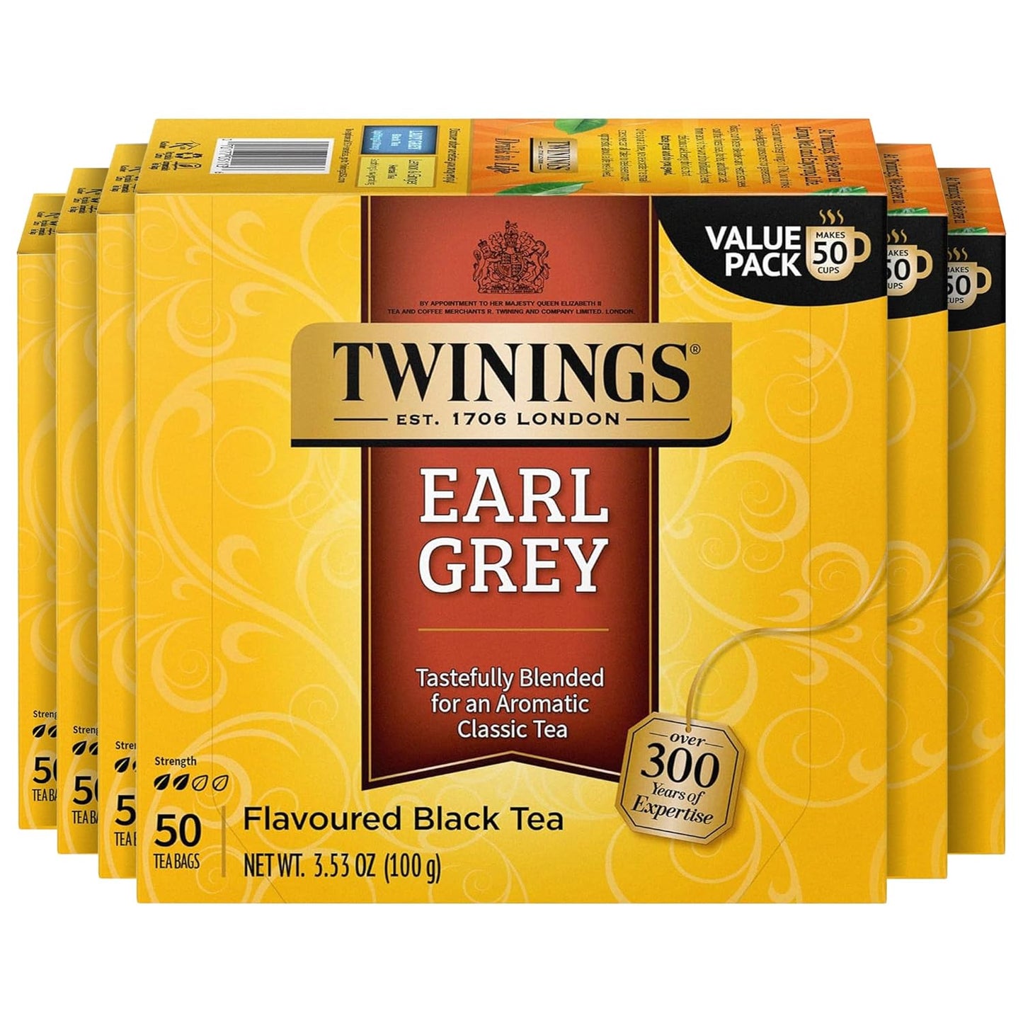 Twinings Pure Green Tea Individually Wrapped Bags, 100 Count (Pack of 1), Smooth & Refreshing, Caffeinated, Enjoy Hot or Iced, 100 Teabags