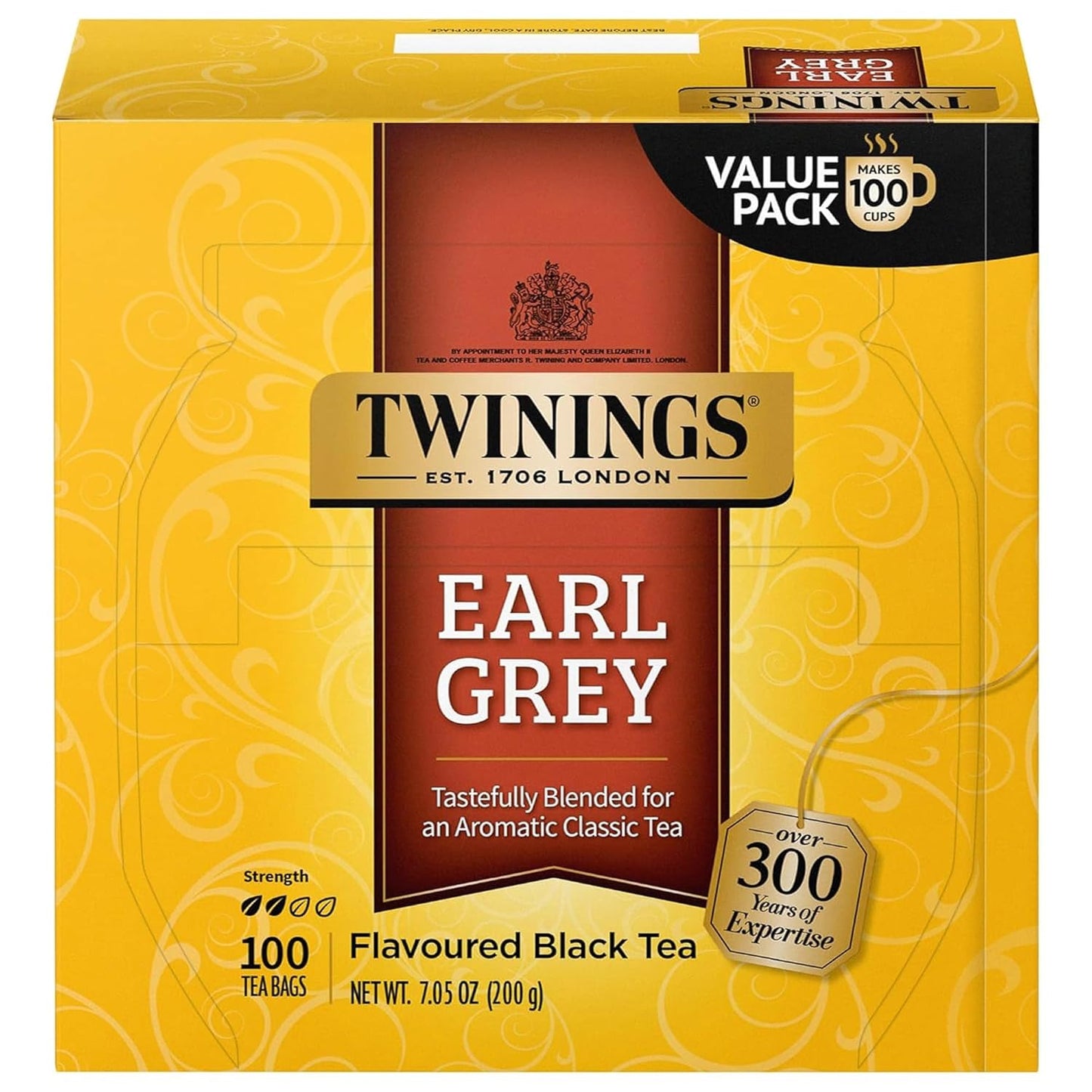 Twinings Pure Green Tea Individually Wrapped Bags, 100 Count (Pack of 1), Smooth & Refreshing, Caffeinated, Enjoy Hot or Iced, 100 Teabags