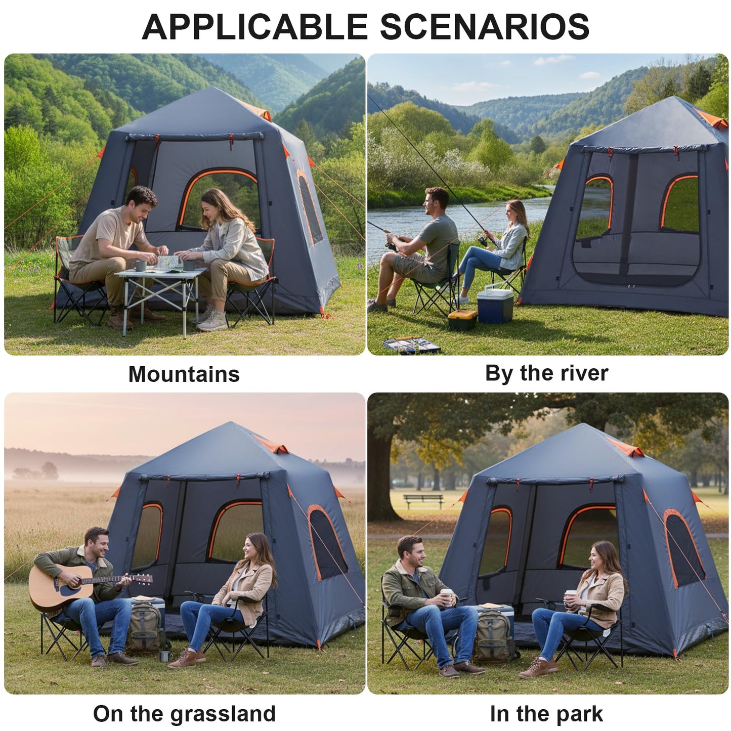 Inflatable Tents for Camping,Easy Blow Up Tent with Hand Pump,4 Seasons Waterproof Air Inflatable Camping Tent House for Family Weekend Camping