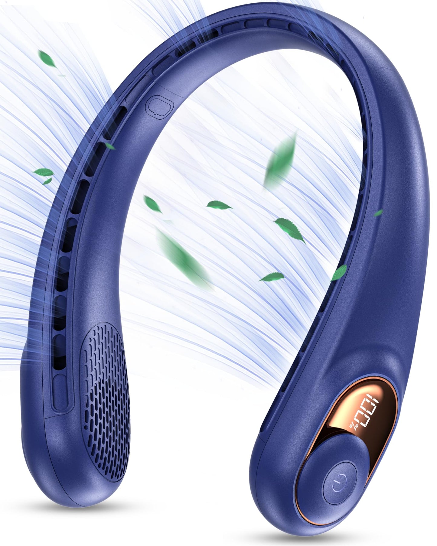 KIDEE Neck Fan, Bladeless Neck Fans Portable Rechargeable, Upgrade 360° Airflow, 3 Speeds, Headphone Design, 4000mAh Battery Operated Personal Wearable Fan Hands Free for Travel Indoor Outdoor
