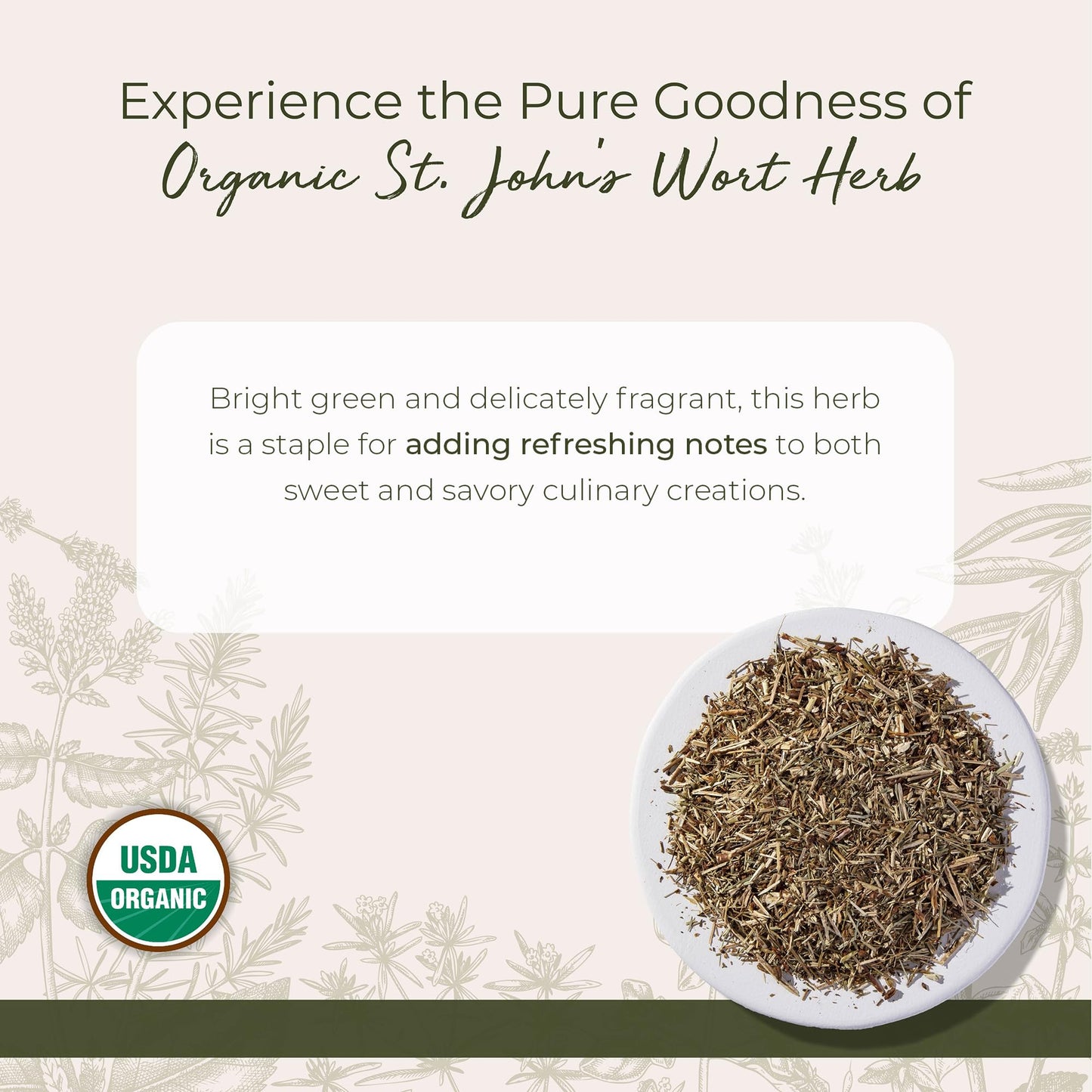 Starwest Botanicals Organic Dried St. John's Wort - Loose Leaf Herb for Tea, Made from St. John's Wort Flower, Cut & Sifted, Certified Kosher, Non-GMO - 4 oz Pouch
