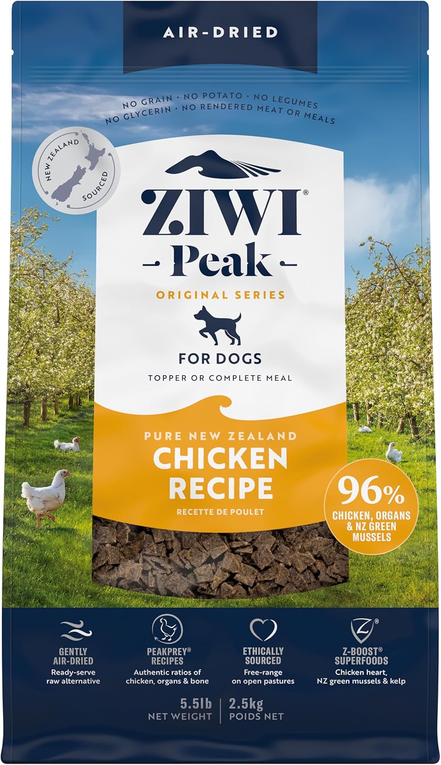 ZIWI Peak Air-Dried Dog Food Bundle - All Natural, High Protein, Grain Free & Limited Ingredient with Superfoods (Beef, Lamb & Chicken, 16oz Each)