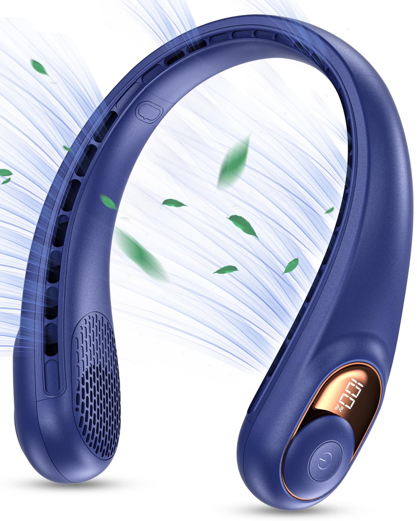 KIDEE Neck Fan, Bladeless Neck Fans Portable Rechargeable, Upgrade 360° Airflow, 3 Speeds, Headphone Design, 4000mAh Battery Operated Personal Wearable Fan Hands Free for Travel Indoor Outdoor