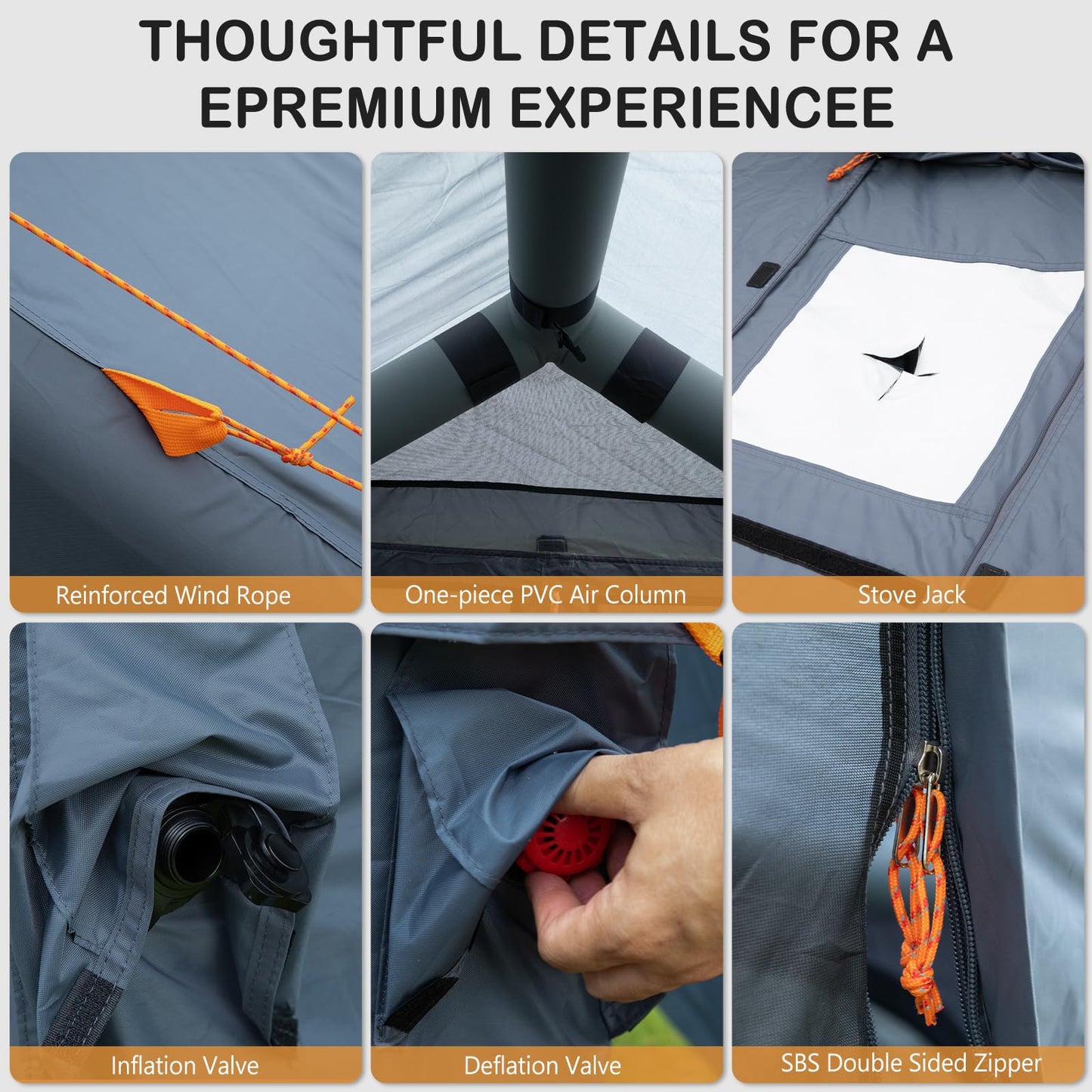 Inflatable Tents for Camping,Easy Blow Up Tent with Hand Pump,4 Seasons Waterproof Air Inflatable Camping Tent House for Family Weekend Camping