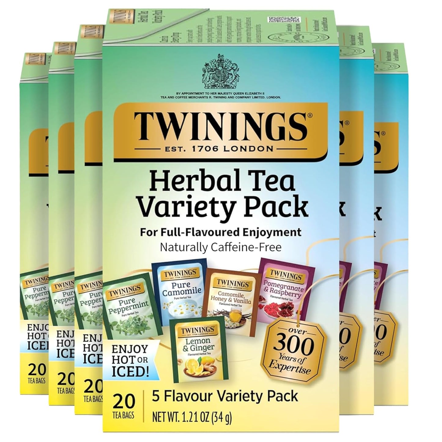 Twinings Pure Green Tea Individually Wrapped Bags, 100 Count (Pack of 1), Smooth & Refreshing, Caffeinated, Enjoy Hot or Iced, 100 Teabags