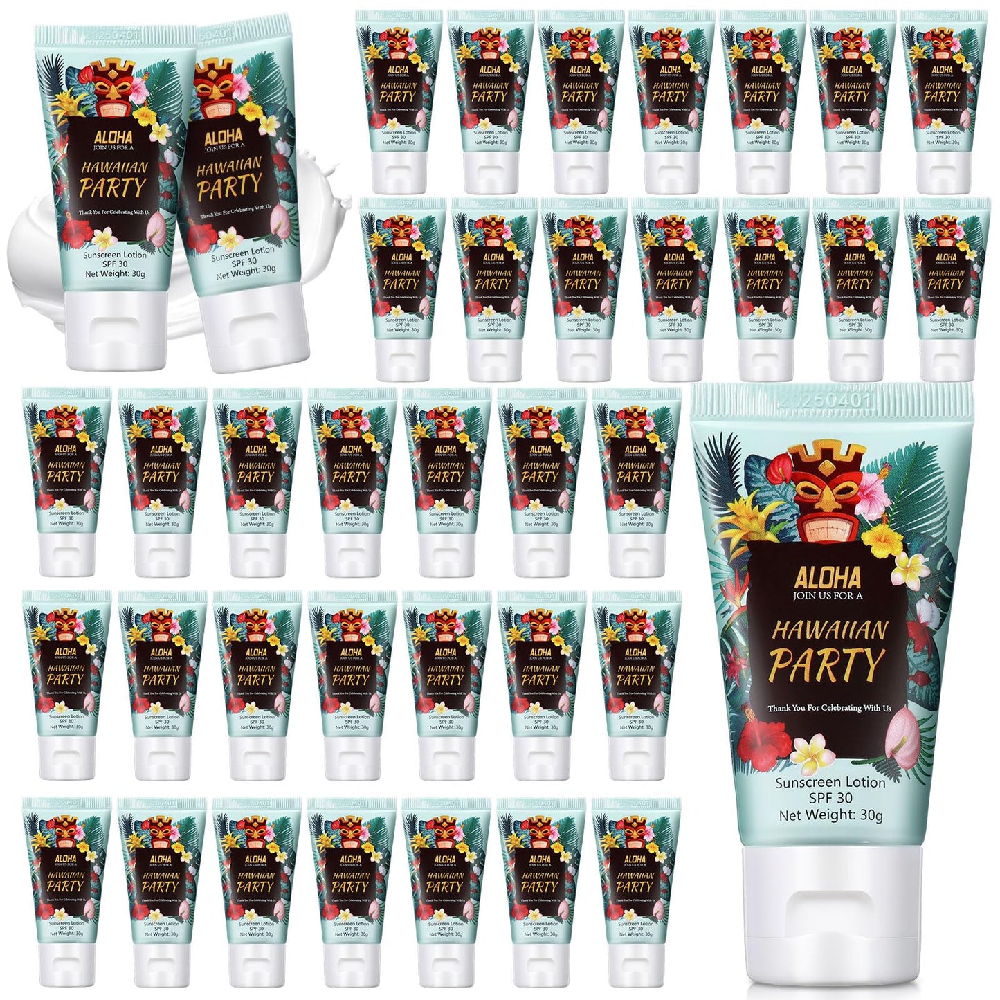 48 Pcs Mini Sunscreen Bulk for Summer Party Wedding SPF 30 Water Resistant Sunscreen Lotion Bulk 1oz Travel Size for Thank You Gifts Wedding Party Supplies (Eucalyptus)