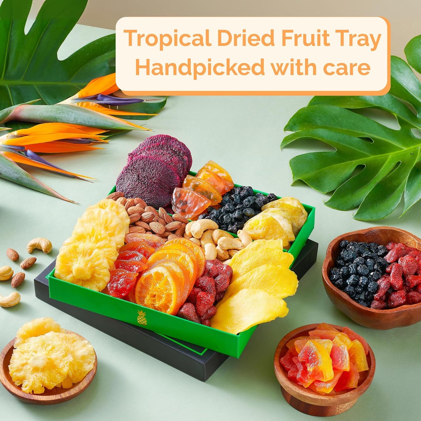 Dried Fruit Gift Basket – 11 Tropical Flavor Mothers Day Gifts for Mom | 20oz Soft Dried Fruit Basket Gift - Dried Fruit and Nuts Gift Basket Dry Fruits Gift Box - Healthy Food Gifts for Women Mom Dad