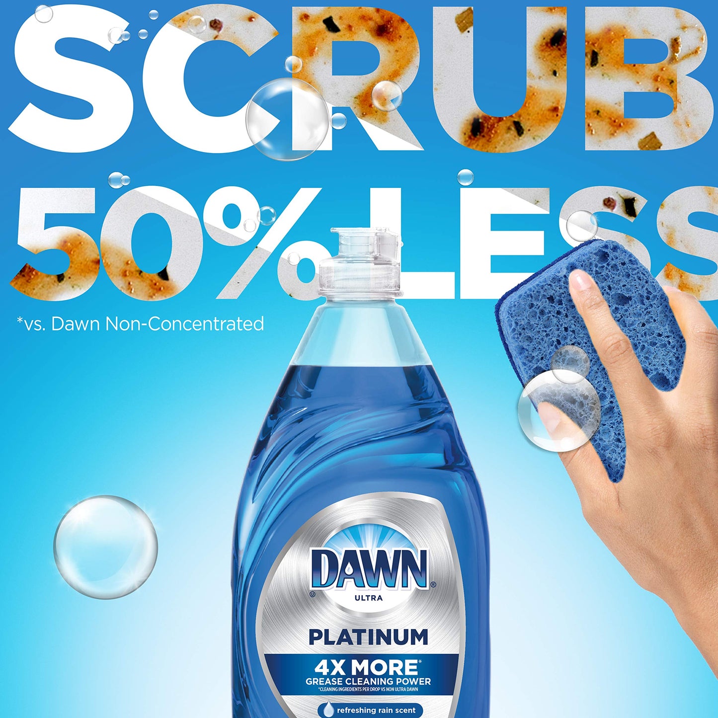 Dawn Platinum Refill Jug Dish Soap, Fresh Rain Scent Liquid Dishwashing Detergent Powerful Dawn Dish Soap for Tough Grease Removal Dishwashing Liquid Value Pack, 51.5 oz (Pack of 2)