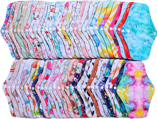 Large Random Prints Reusable Cloth Menstrual Pads Waterproof Sanitary Pads (5randompads)