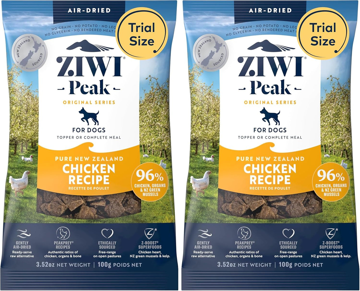ZIWI Peak Air-Dried Dog Food Bundle - All Natural, High Protein, Grain Free & Limited Ingredient with Superfoods (Beef, Lamb & Chicken, 16oz Each)