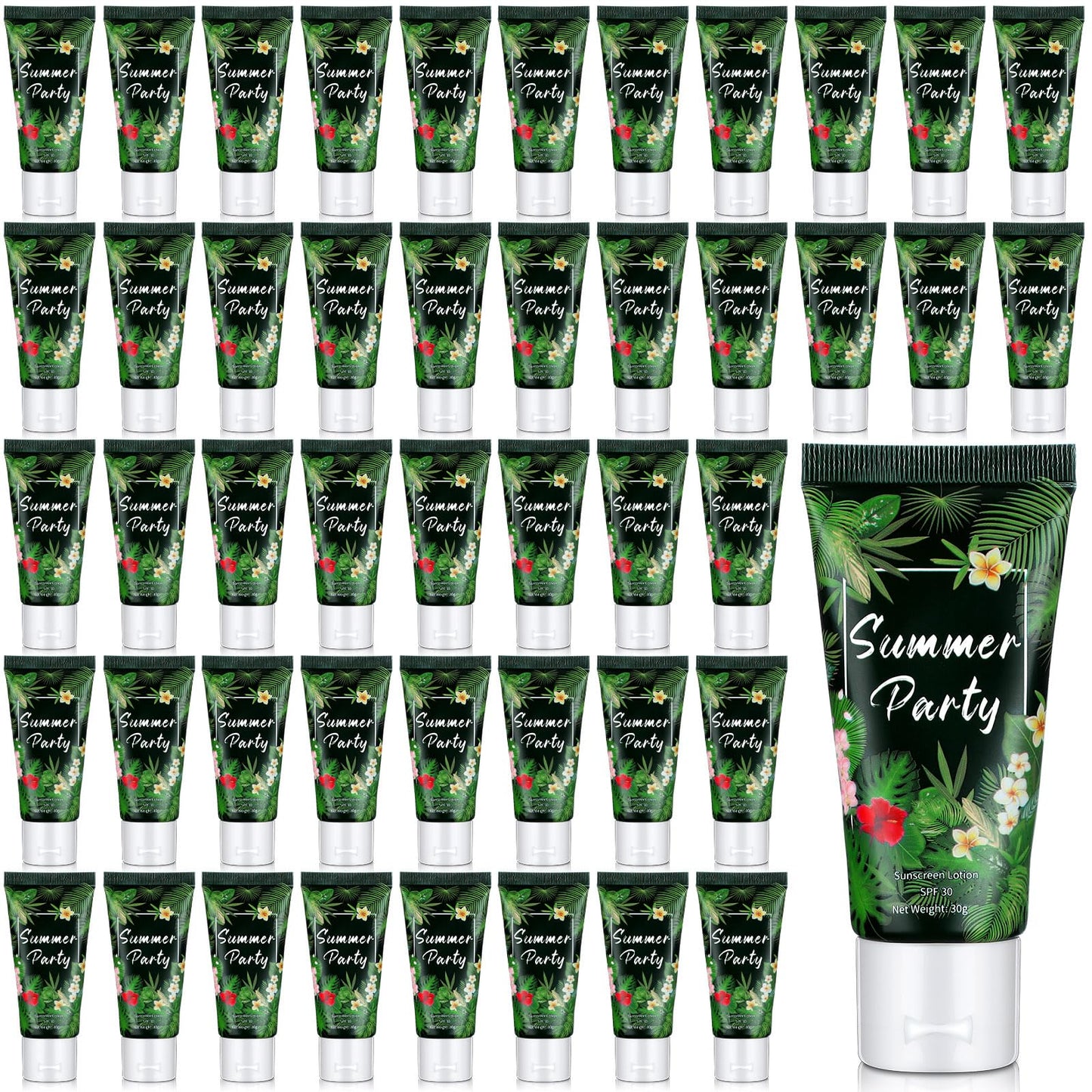 48 Pcs Mini Sunscreen Bulk for Summer Party Wedding SPF 30 Water Resistant Sunscreen Lotion Bulk 1oz Travel Size for Thank You Gifts Wedding Party Supplies (Eucalyptus)